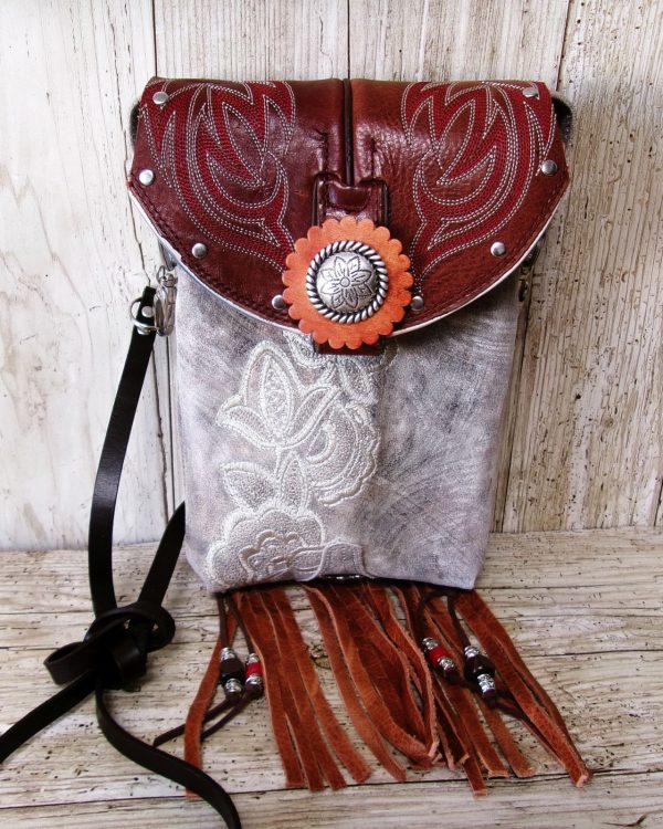 Cowboy Boot Crossbody Hipster Bag with Fringe HP1077