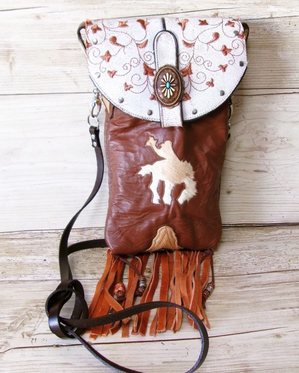 Cowboy Boot Crossbody Hipster Bag with Fringe HP1087