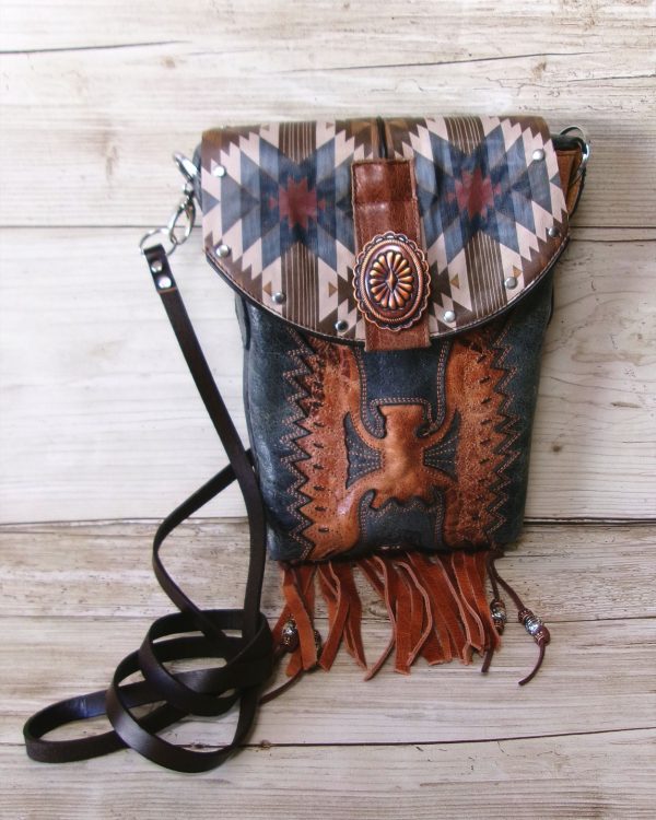 Cowboy Boot Crossbody Hipster Bag with Fringe HP1091