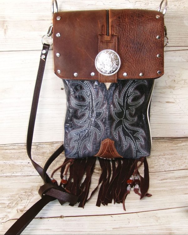Cowboy Boot Crossbody Hipster Bag with Fringe HP1093