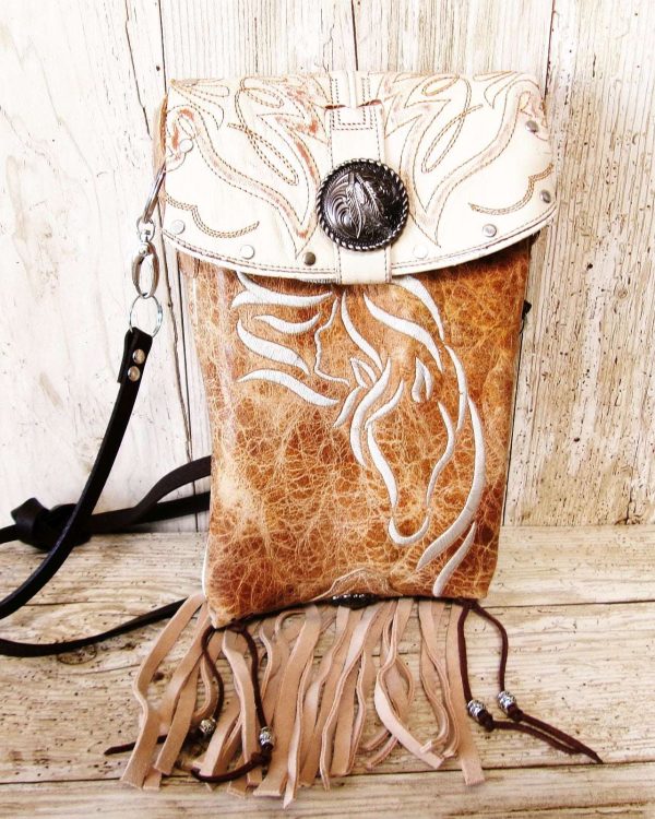 Cowboy Boot Crossbody Hipster Bag with Fringe HP1137