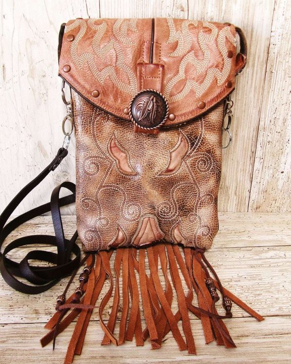 Cowboy Boot Crossbody Hipster Bag with Fringe HP1138