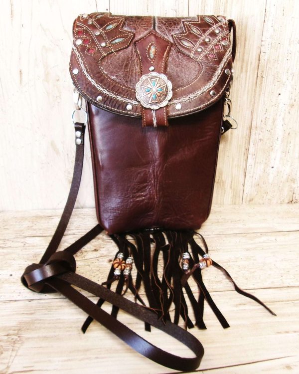 Cowboy Boot Crossbody Hipster Bag with Fringe HP1143