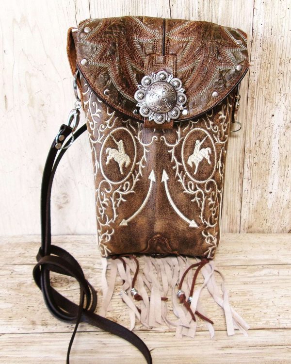 Cowboy Boot Crossbody Hipster Bag with Fringe HP1145