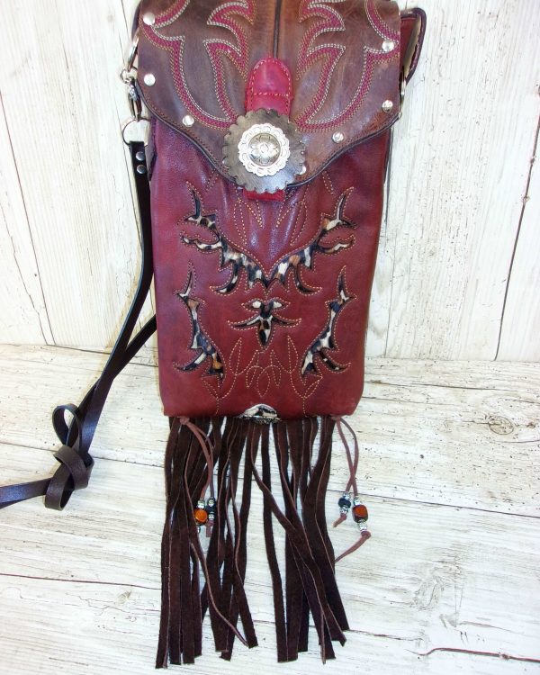 Cowboy Boot Crossbody Fringe Hipster Bag HP926