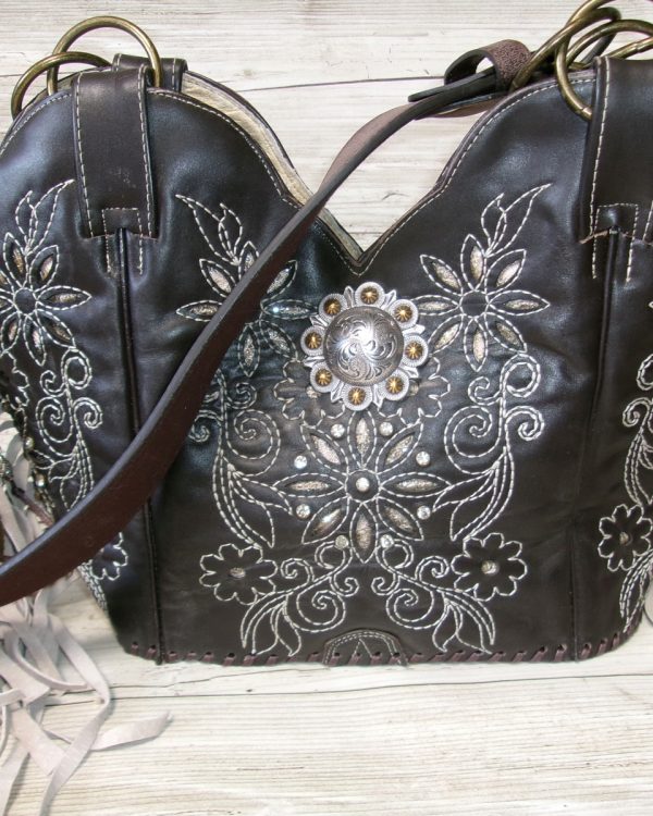 Double Cowboy Boot Purse with Fringe DB353