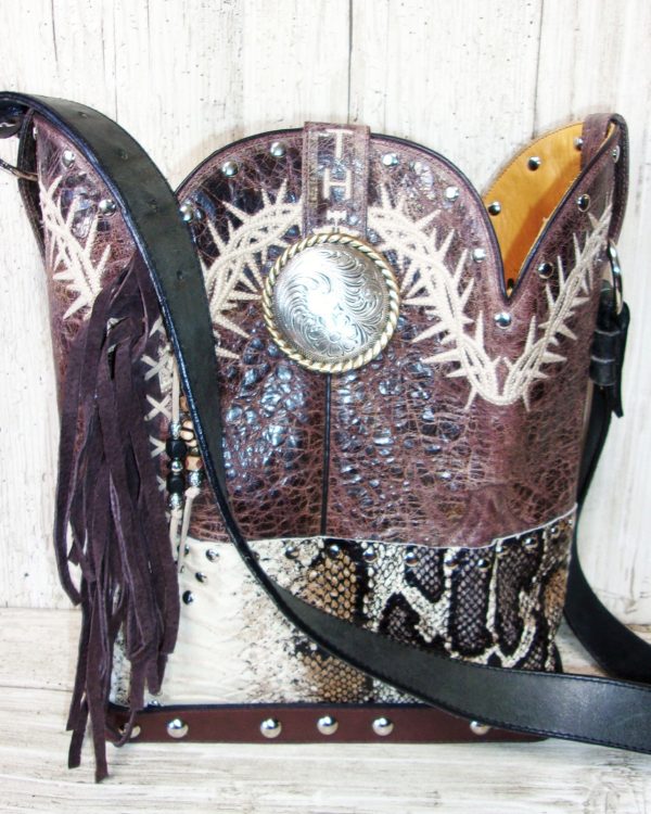 Top Shelf Cowboy Boot Purse with Fringe TS291
