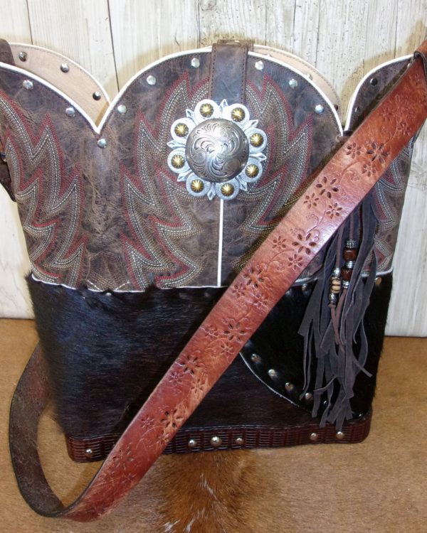 Top Shelf Cowboy Boot Purse with Fringe TS301