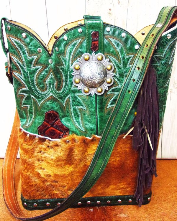 Top Shelf Cowboy Boot Purse with Fringe TS309