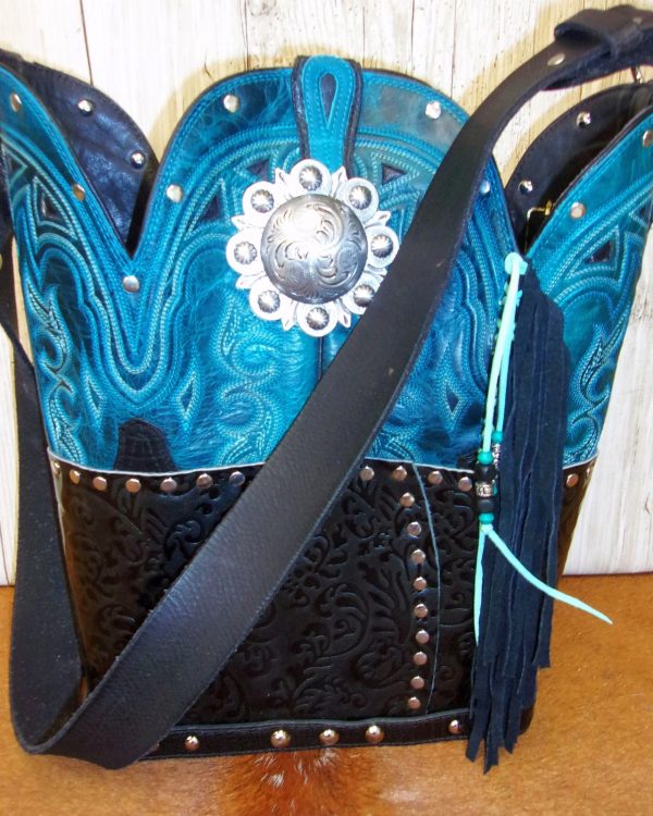Top Shelf Cowboy Boot Purse with Fringe TS312