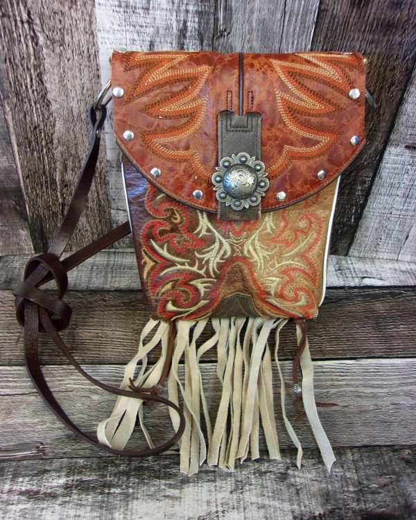 Small Cowboy Boot Purse with Fringe sm268