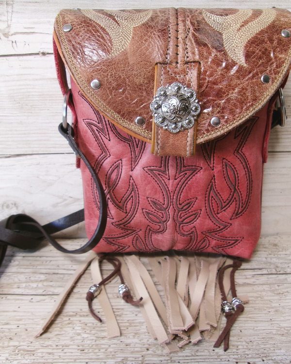 Small Cowboy Boot Purse with Fringe sm307