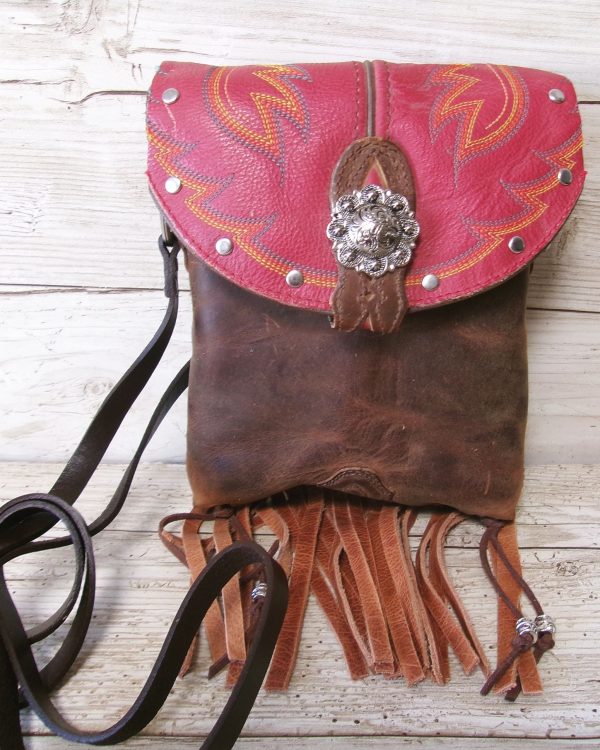 Small Cowboy Boot Purse with Fringe sm316