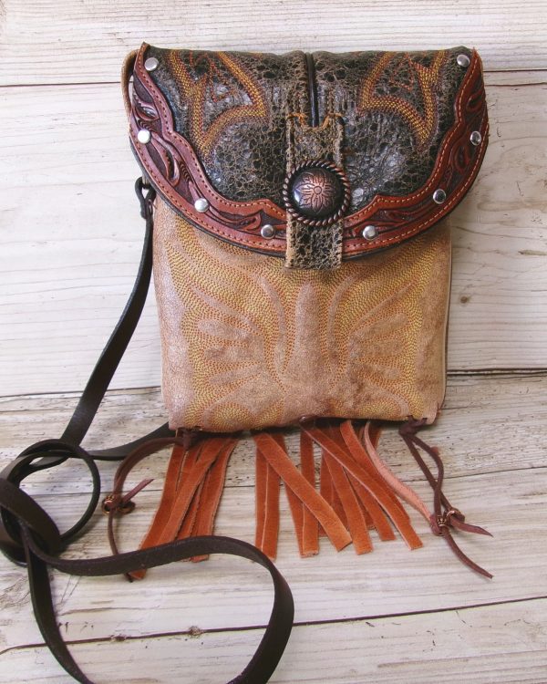Small Cowboy Boot Purse with Fringe sm343