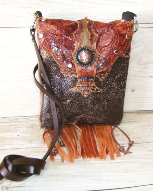 Small Cowboy Boot Purse with Fringe sm344